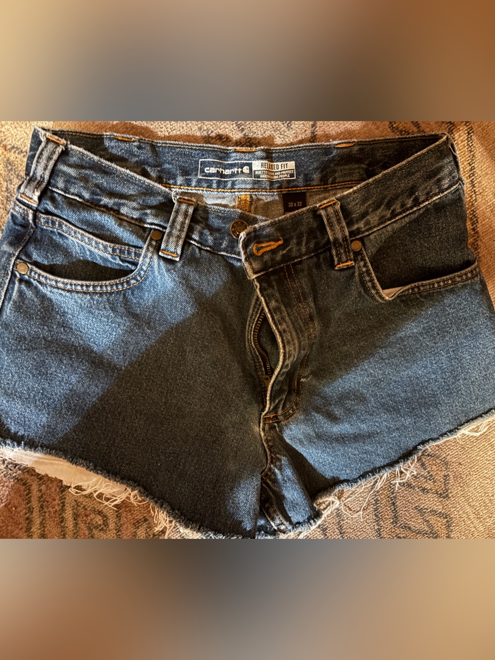 Carhartt Women's Blue Denim Cutoff Jean Shorts